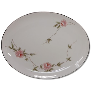 Franciscan NTK Japan Melrose 12,5&quot; ovale serveerschaal platina afwerking vintage