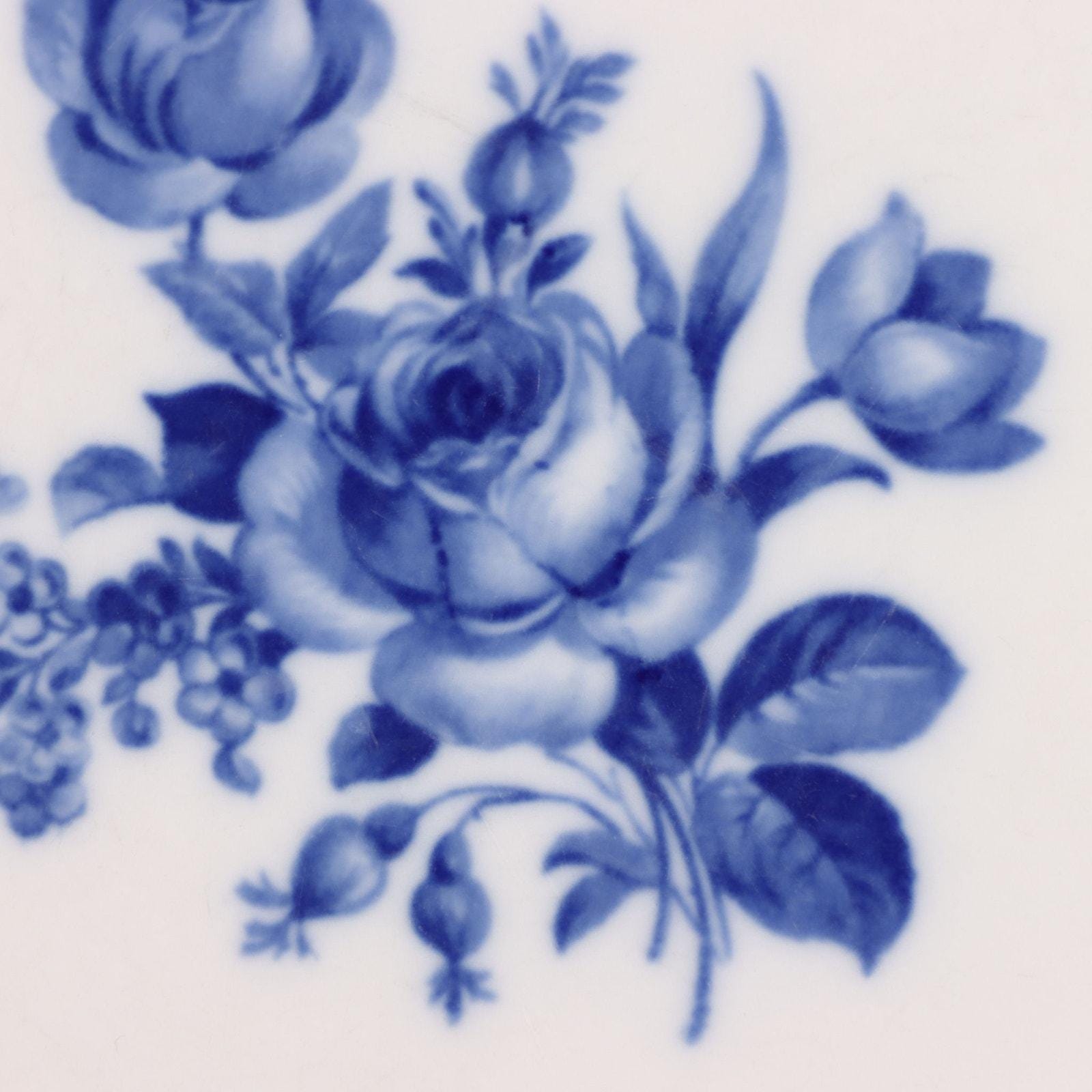 Schumann Bavaria Echt Cobalt Floral Dinner Plate Vintage C.1950s