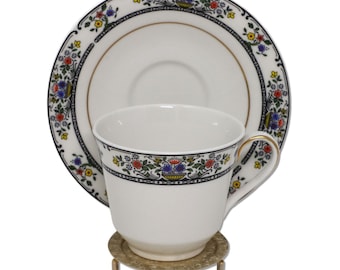 Conjunto de xícara e pires Royal Doulton Tavistock TC1112, porcelana vintage dos anos 1970.