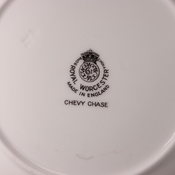 【希少1951年製】 Worcester 金彩キャビネットプレート 額 Royal Worcester Chevy Chase Bread Plate Floral Bone China Vintage
