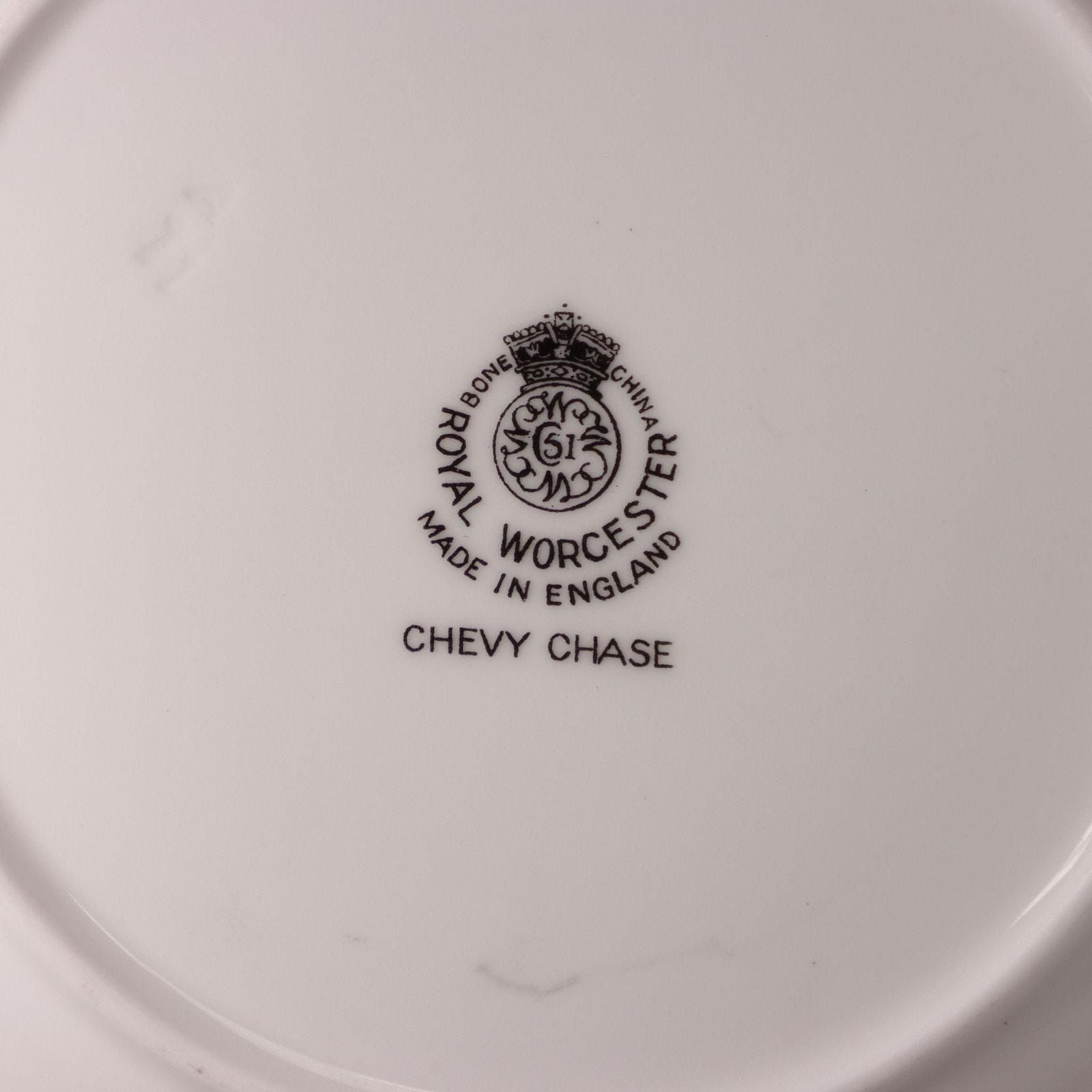 【希少1951年製】 Worcester 金彩キャビネットプレート 額 Royal Worcester Chevy Chase Bread Plate Floral Bone China Vintage