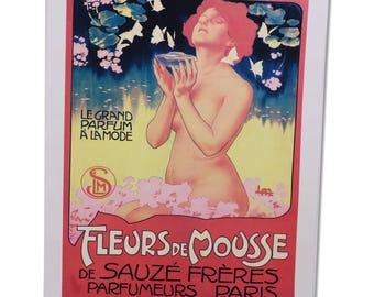 Leopoldo Metlicovitz Fleurs de Mousse Art Nouveau Poster 16x12 1898 Reprint