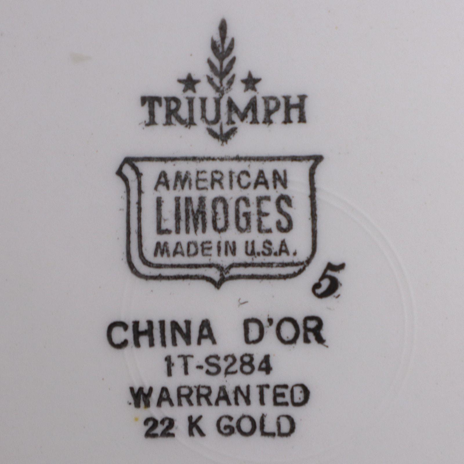 American Limoges Triumph China D'or Filigree 1TS284 Salad Plate 7