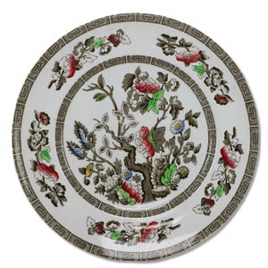 Ridgway Indian Tree Dinner Plate 9 7/8&quot; Staffordshire England Vintage 1970&#39;s