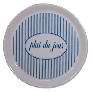 Dept 56 A la Carte Plat Du Jour 8 1/4" Salad Plate Blue Stripes Japan Vintage