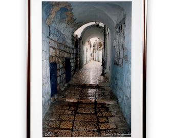 Yakov Kaszemacher Zefat Israeli Art Photograph Signed Framed 14x11 Vintage c1980
