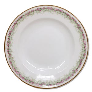 B Anchor Limoges 4pc  9&quot; Soup Bowls Pink Roses Gold Rim  France Antique
