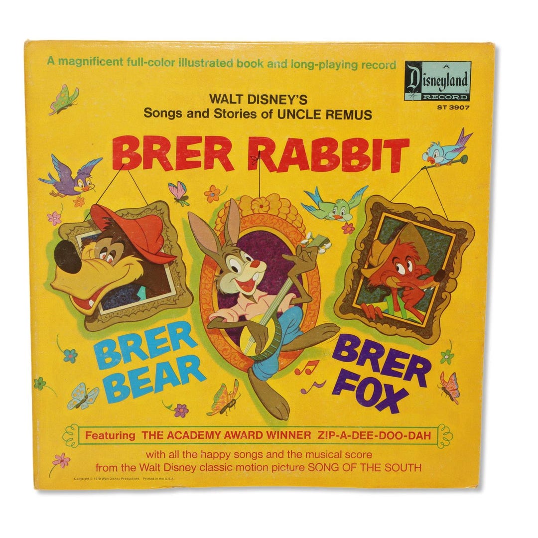 Disney Brer Rabbit Bear Fox Uncle Remus LP ST-3907 Disneyland 1970 ...