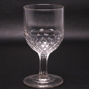 EAPG Honeycomb Pressed Glass Water Goblet 5 3/4&quot; USA Flint Early 1900&#39;s
