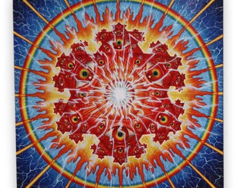 Alex Grey Vision Crystal Mandala Psychedelic Blotter Art Preforated 2005