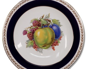 Crown Ducal CRD84 Green Apple Fruit Luncheon Plate 9" Vintage