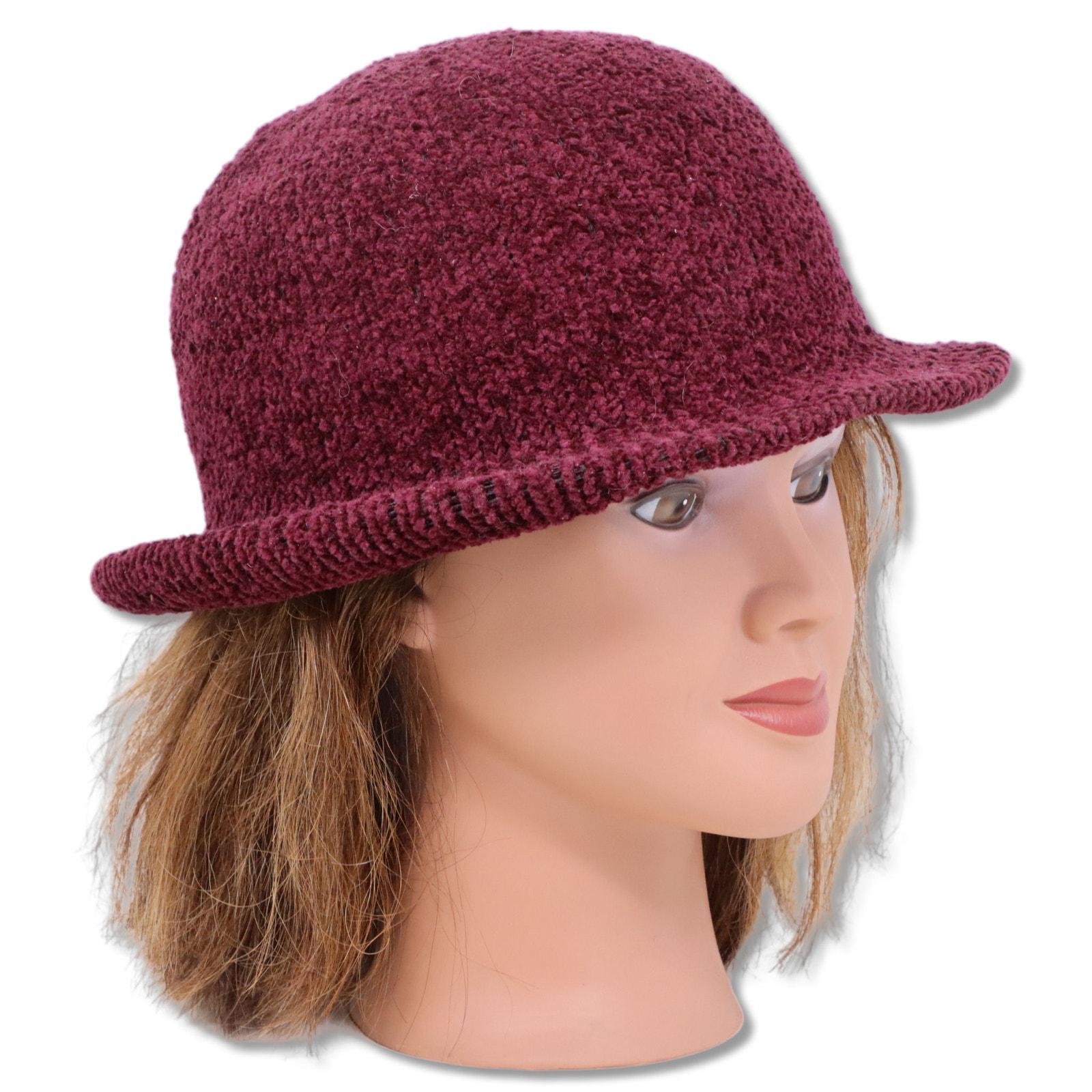 Everitt Purple Chenille Knit Cloche Hat WPL 7647 Ladies 
