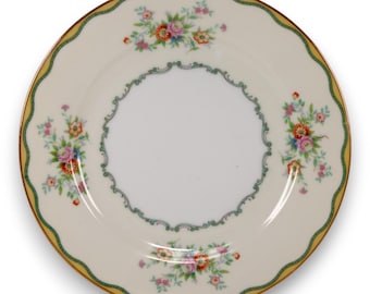 Noritake N284 Grün und Gelb gewellter Rand Floral 18,5 cm Salatteller