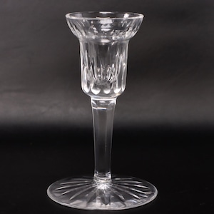 Waterford Crystal Single Light Candlestick Holder 5 3/4&quot; Vertical Cuts Clear Glass
