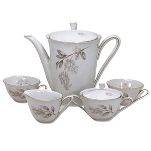 Hutschenreuther 5pc  2382 Sissi Tea Service Set Teapot Cream Sugar Cups 1930&#39;s