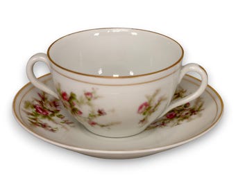 Juego de forro para tazón de crema Bassett Austria Limoges 11578, antiguo, c. 1914