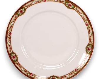 Théodore Haviland El plato de almuerzo Belfort Rosas rosadas Vintage 1910 Francia