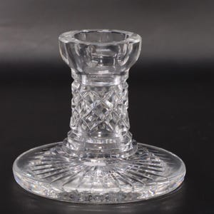Waterford Crystal Cut Candlestick Holder 4&quot; Clear Glass Ireland Vintage
