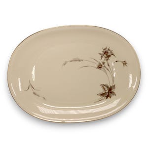Heinrich - H&C Sepia Floral Ivory with Gold Trim 16 3/8&quot; Platter Germany