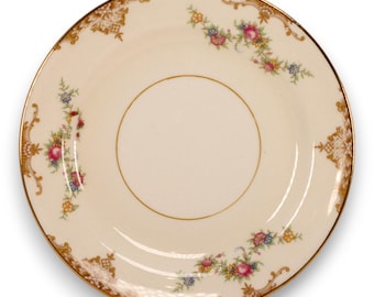 Homer Laughlin Aristocrat Bread Plate 6 1/4&quot; Eggshell Nautilus  Vintage 1940&#39;s