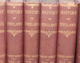 1862 The Popular History of England Charles Knight 8 Vol Illustrated Sangster Co