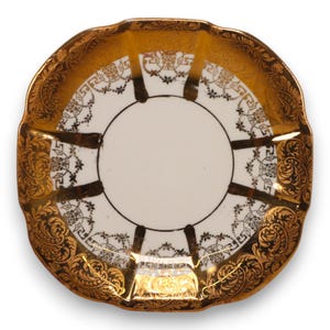 Cugina Bavaria Plate 22K Gold Decor Superior Pattern Ornate Trim 6&quot; Bread Plate