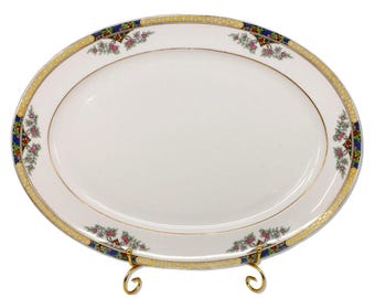 Lenox Yellow Orchard Gold Trimmed 17"x12" Large Oval Serving Platter China 1920's