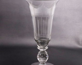 Pairpoint Control Bubble Stem VS-1485 033 Vase Glass 13" Trumpet Gunderson 1939