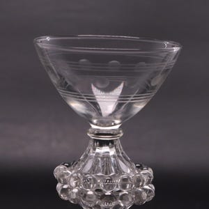 Anchor Hocking AHC3 Boopie Etched Circles and Bands Champagne Tall Sherbet