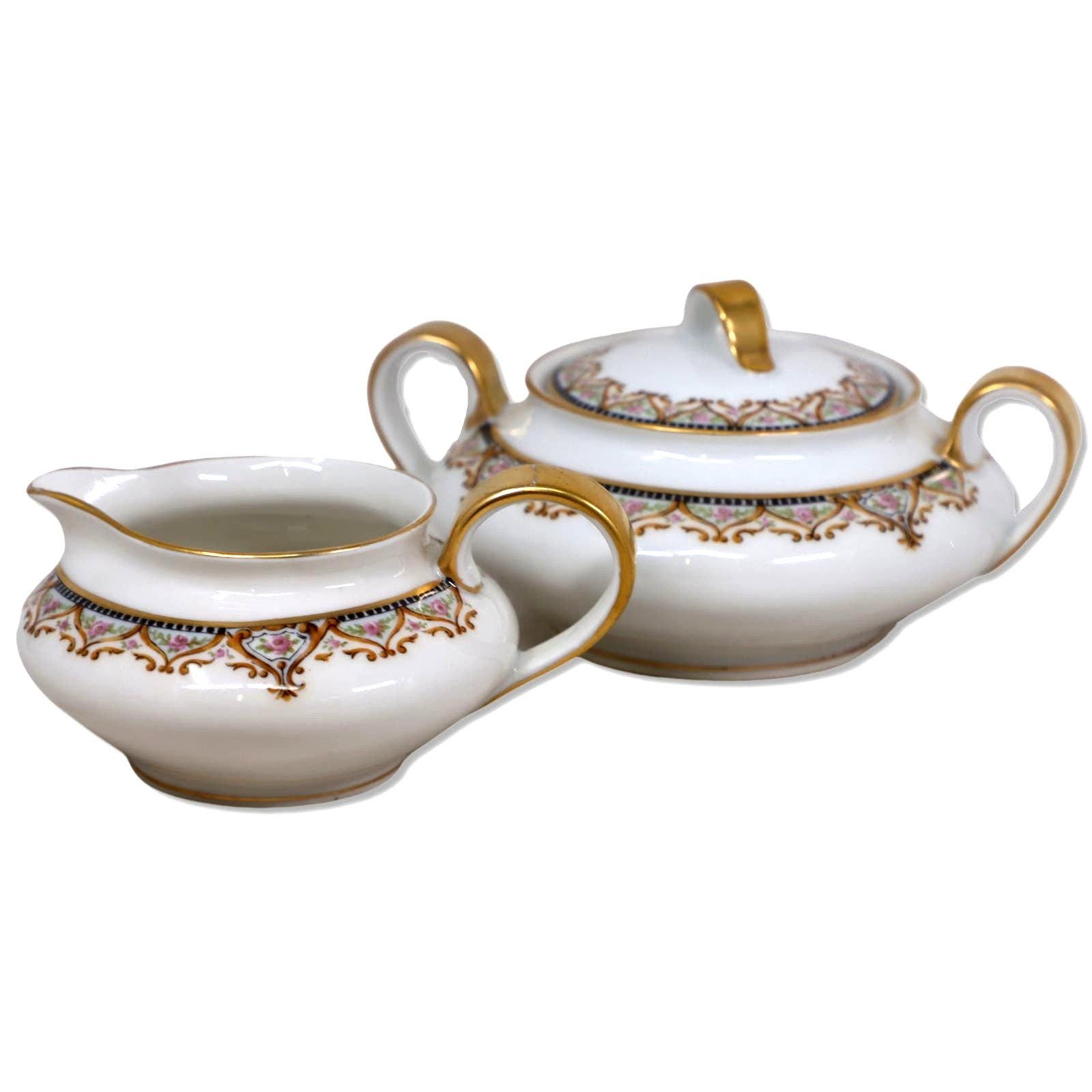 お値下げしました、3枚組　ヴィンテージ 　リモージュ　セラレンアネモネ　ボウル セオドア・ハビランド・シュライガー 617B クリーマー＆シュガーボウル