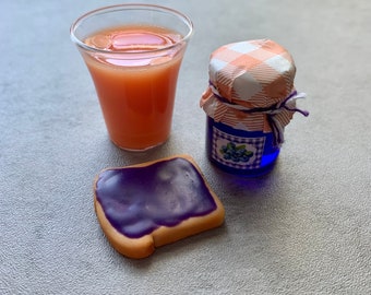 16 18 Inch AG Doll 1/3 1:3 Scale CCDF Breakfast Toast Jam Jelly Food Drink Pretend Play Set Handmade Fruit