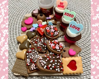 16 18 Inch Doll AG Valentine Valentines Chocolate Candy Food Drink Dessert Cookie Cupcake Charcuterie Board Gift  Handmade Pretend CCDF