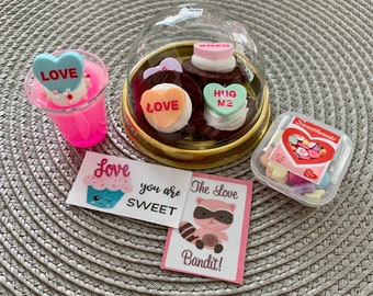 16 18 Inch Doll AG Valentine Valentines Chocolate Candy Food Drink Dessert Cookie Card Pretend Play Display Gift  Handmade Cookie CCDF