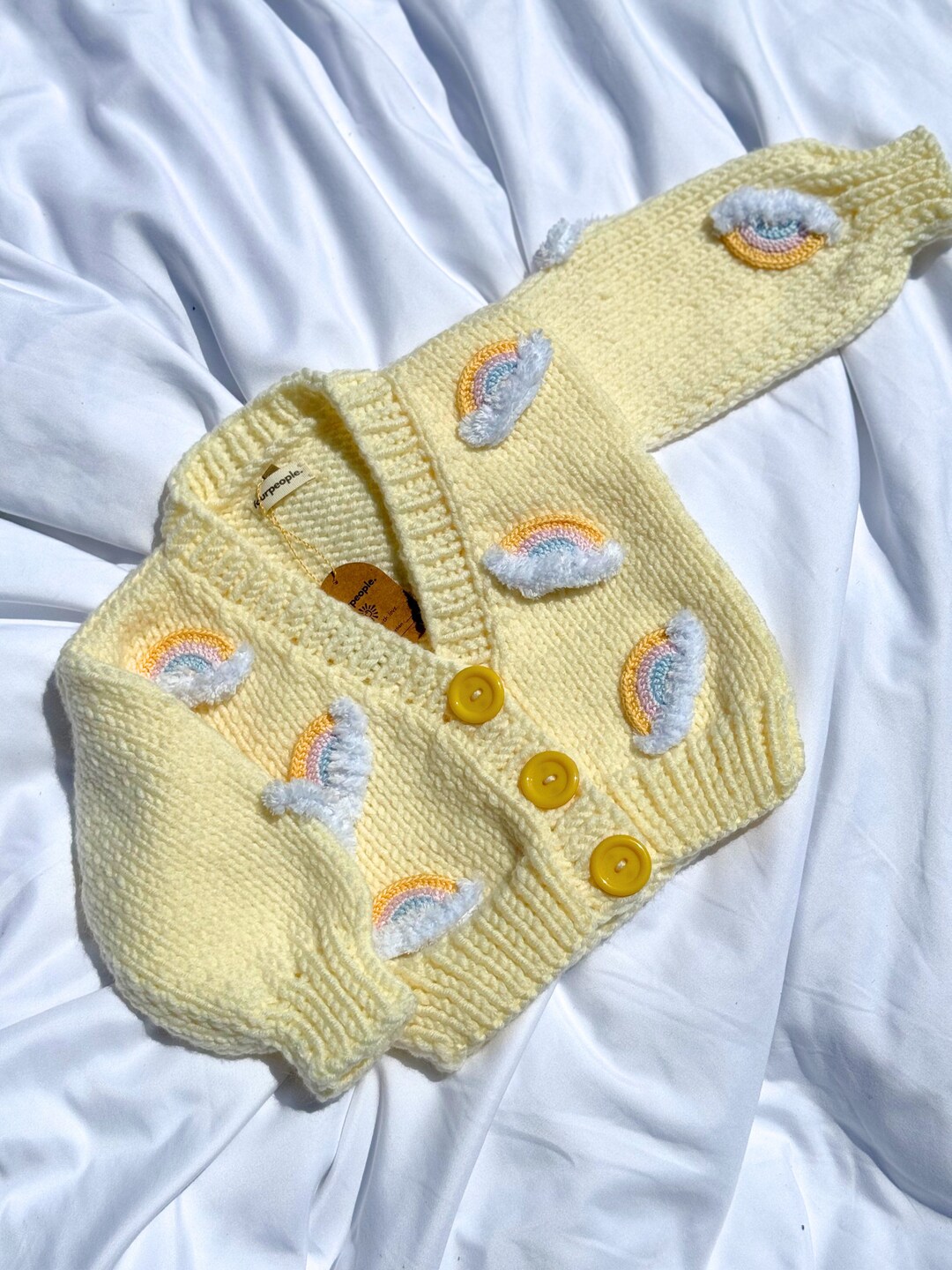 Rainbow Embroidery Cotton Baby Knit Cardigan
