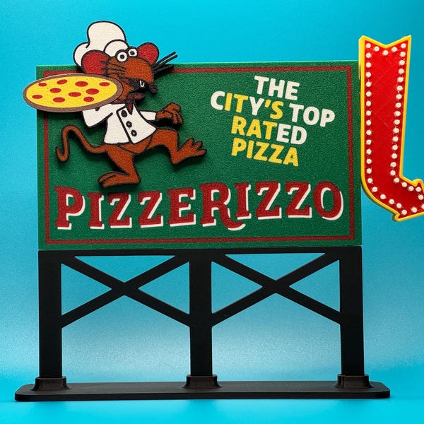 PizzeRizzo Billboard Hollywood Studios Retro-Inspired Desk Sign