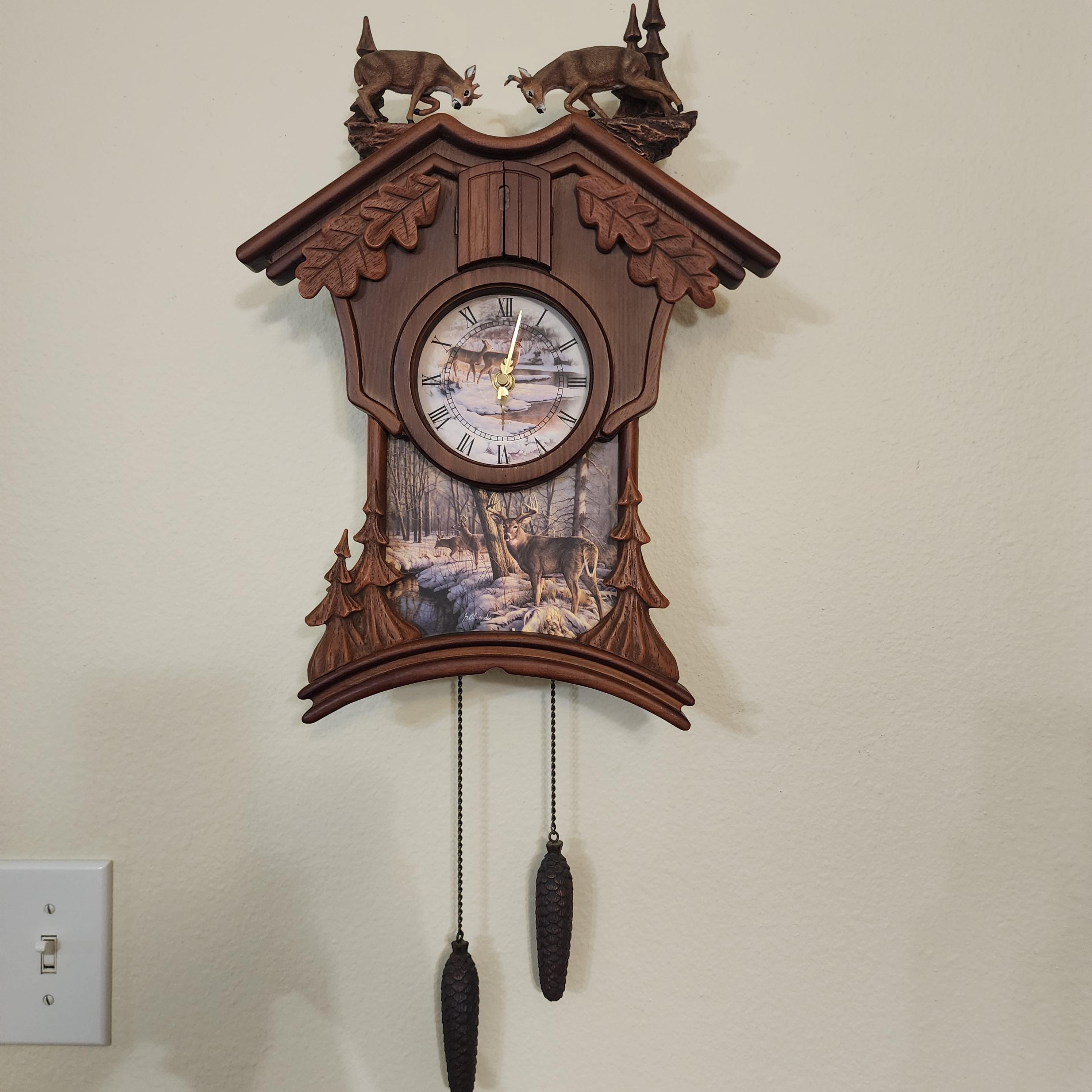 ティムさん◆ニチベイ◆バーチカル◆W313×H242◆O-2603BL7◆ Greg Alexander Deer Cuckoo Clock | Bradford Exchange | Timeless