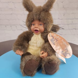 Anne Geddes 1999 Baby Squirrel Bean-Filled Doll – African American – 10” Plush with Tags