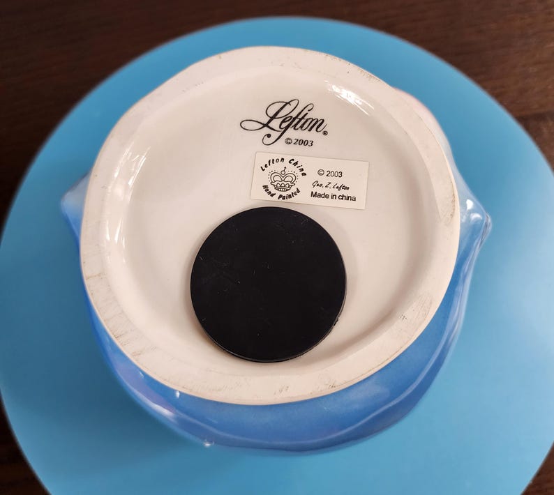 Lefton Labels Vintage Lefton Miss Priss Blue Cat Kitty Bank 2003 | Rare Collectible ...