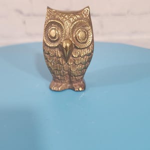 Vintage Mid-Century Modern Brass Owl Paperweight 2.75&quot;