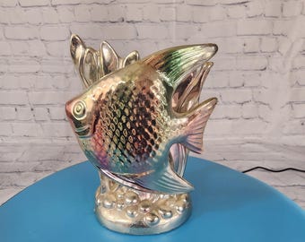 Tsuboya Vase Fish Design Japanese Okinawa Artistic Pottery