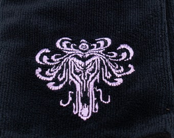 Embroidered Haunted Mansion Wallpaper Towel - Black and Purple