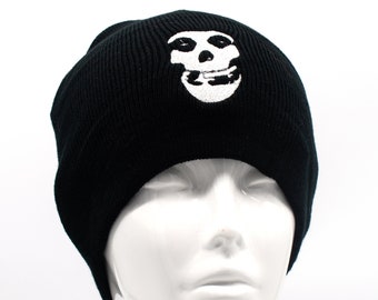 Embroidered Misfits Skull Beanie- Unisex