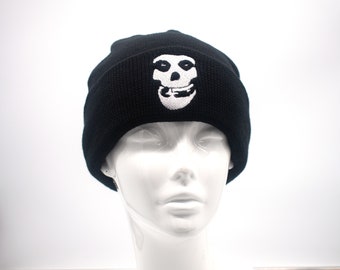 Embroidered Misfits Skull Cuffed Beanie- Unisex