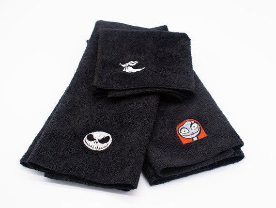 Nightmare Love Jack Sally Personalized 3 Piece Bath Towel Set His & Hers  set