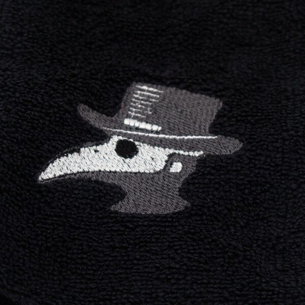Embroidered Plague Doctor Beanie - Black