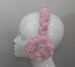 Adjustable Earmuffs, Ear Warmers - Light Pink Rosette Faux Fur 