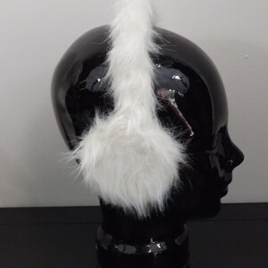 Adjustable Earmuffs, Ear Warmers - White Faux Fur