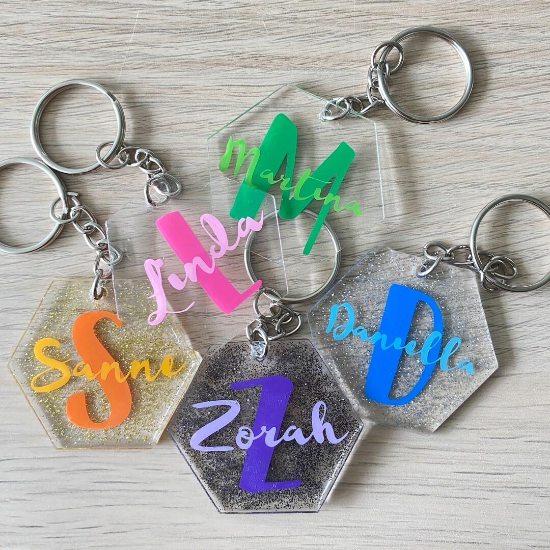 Personalized Keychain | Name Keychain | Personalized Gift | Glitter ...