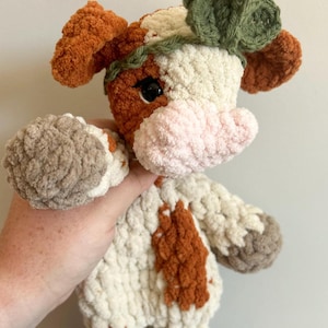 Crochet Baby Calf | Soft Cow Snuggler | Baby Cow Lovey | Crochet Baby Cow