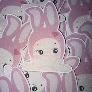 Sonny Angel Peeking Animal Stickers | Frosted Glitter Vinyl image 5